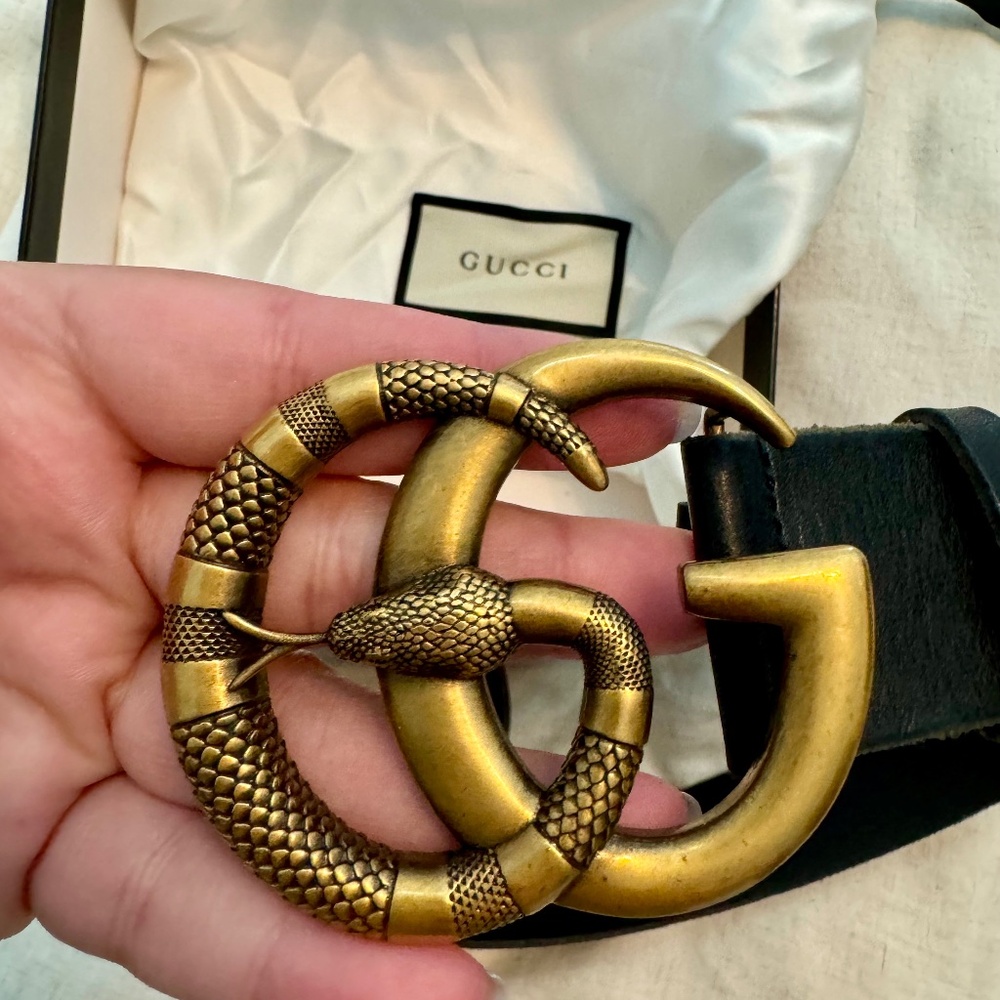 Gucci snake belt gold/black marmont